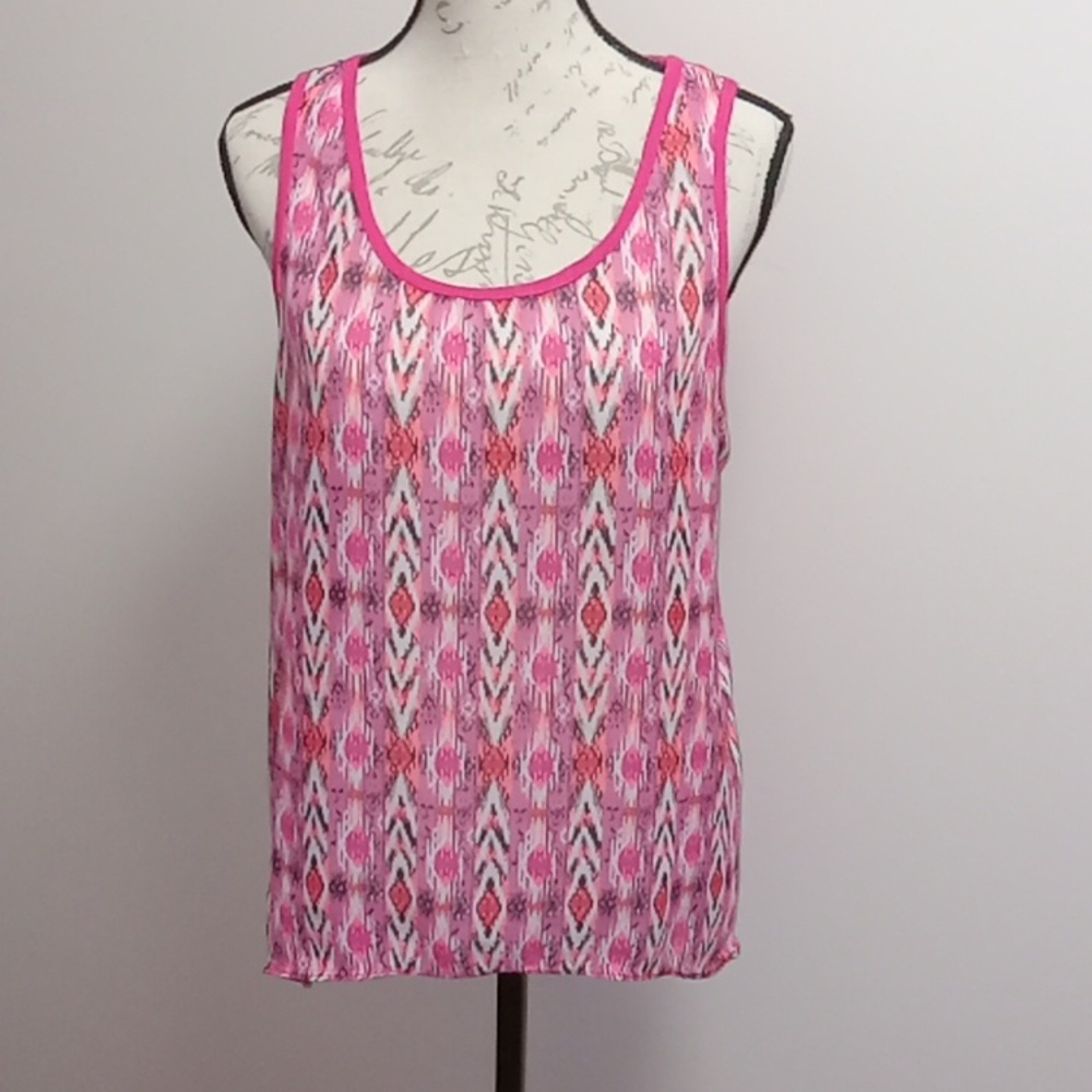 Say Anything Sheer front women's tank top pink